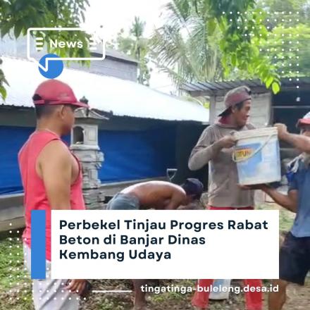Perbekel Meninjau Progress Rabat Beton di Banjar Dinas Kembang Udaya