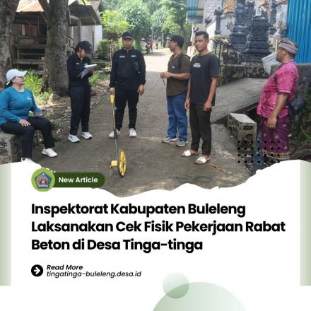 Dalam Rangka Audit Dana BKK, Inspektorat Kabupaten Buleleng Lakukan Cek Fisik Rabat Beton