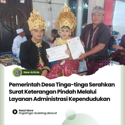 Penyerahan SKPWNI oleh Perbekel Tinga-tinga kepada Warga Desa Tinga-tinga