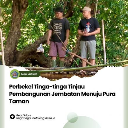 Perbekel Tinga-tinga Tinjau Proses Pembangunan Jembatan Pura Taman Desa Tinga-tinga